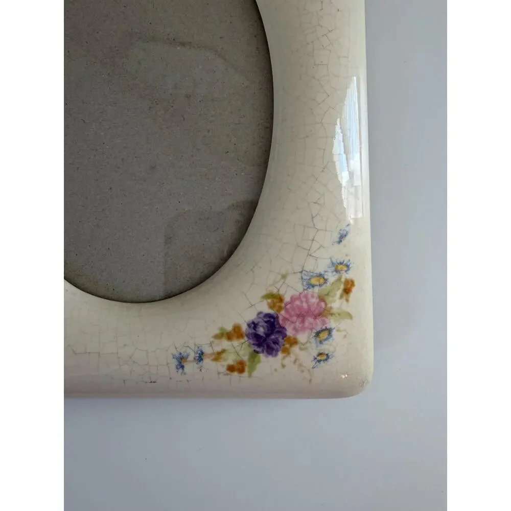 Vintage Ceramic Crackle Picture Frame